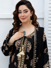 Black Chiffon Embroidered Suit – Maryam Fashions - Maryam Fashions