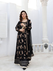 Black Chiffon Embroidered Suit – Maryam Fashions - Maryam Fashions