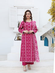 Magenta Cotton Embroidered Suit – Maryam Fashions - Maryam Fashions