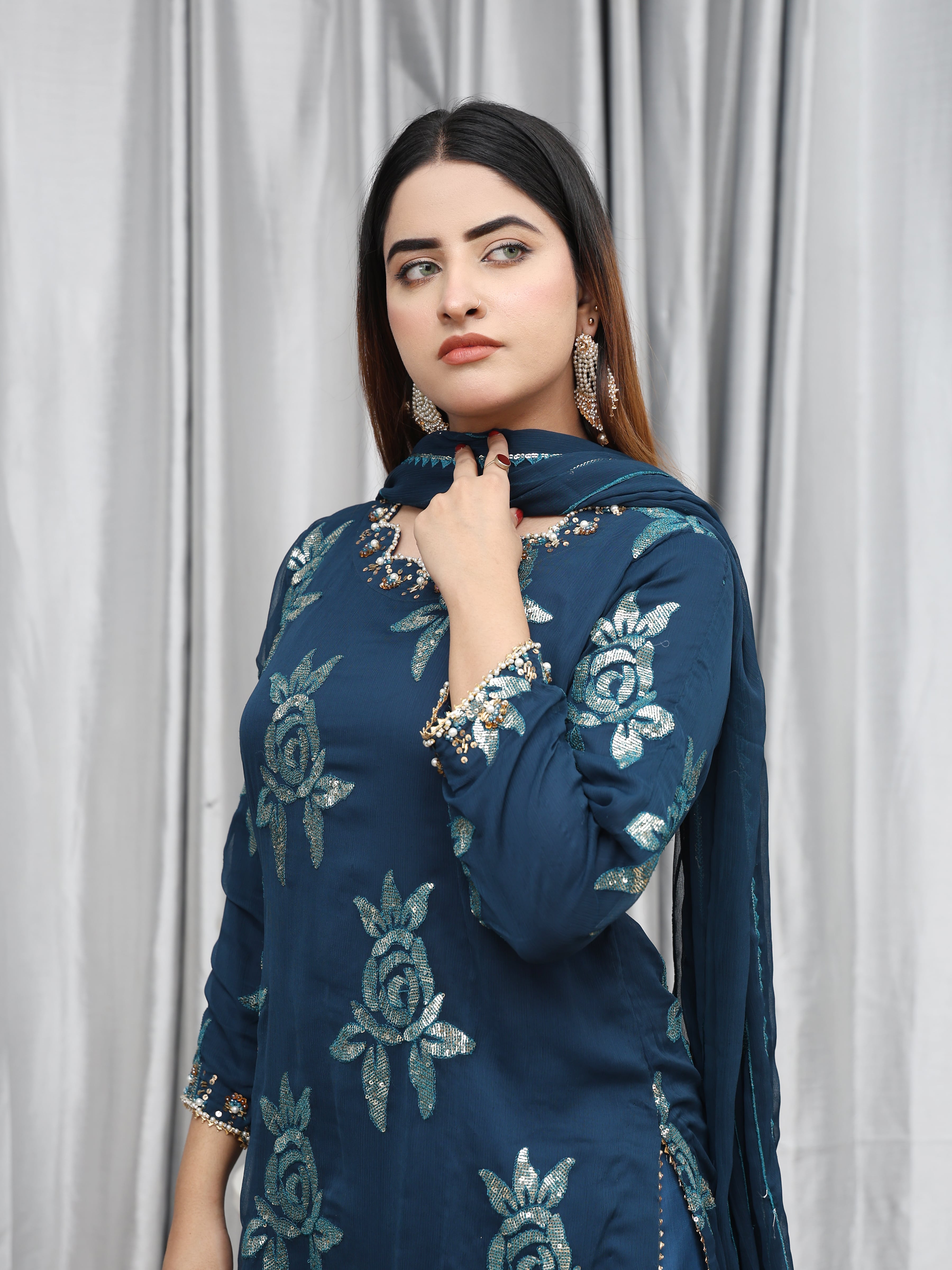 Zink Chiffon Suit – Maryam Fashions - Maryam Fashions