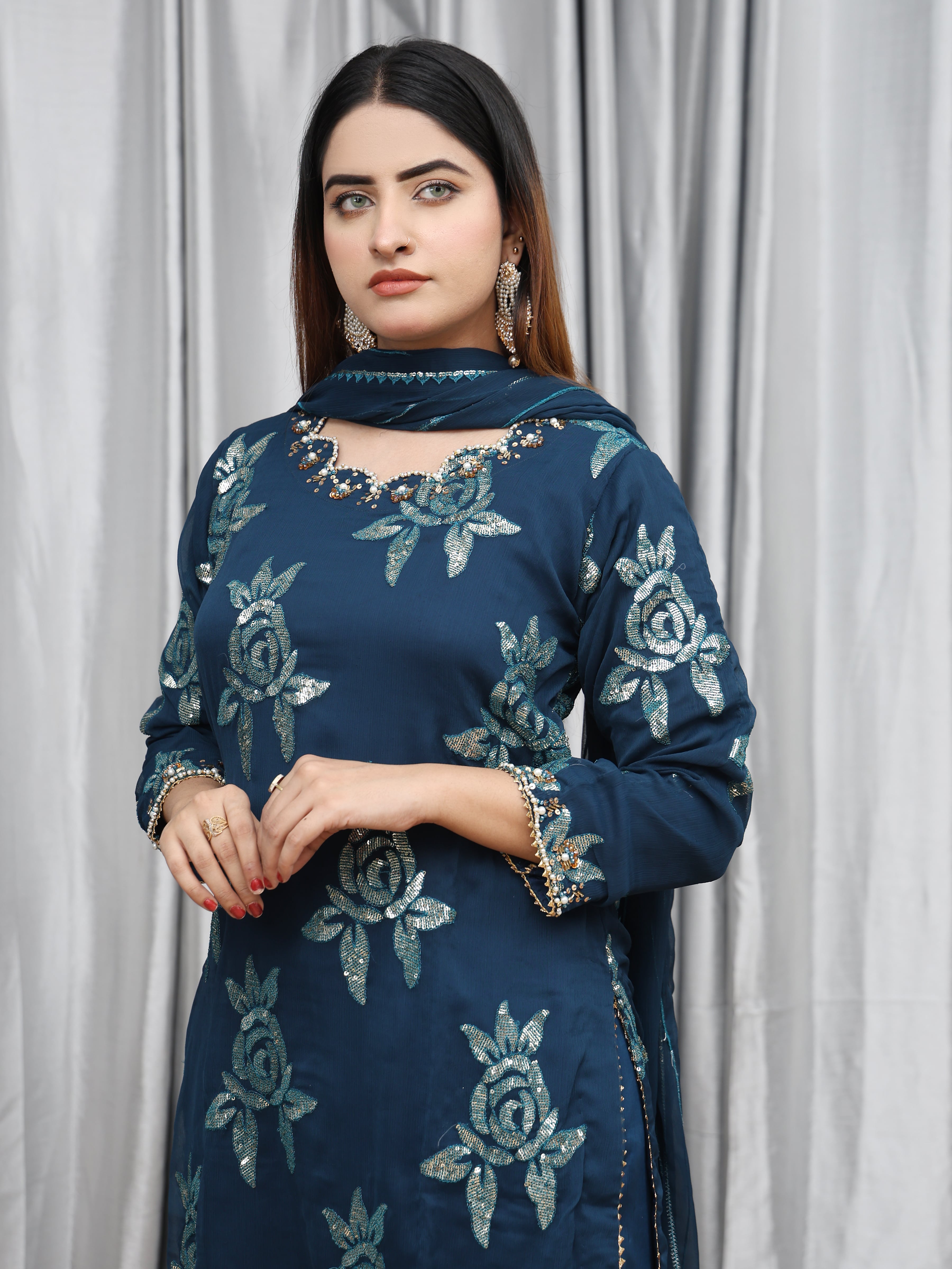 Zink Chiffon Suit – Maryam Fashions - Maryam Fashions