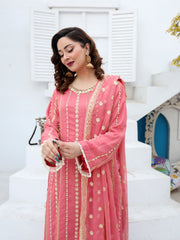 Gajri Chiffon Embroidered Suit – Maryam Fashions - Maryam Fashions