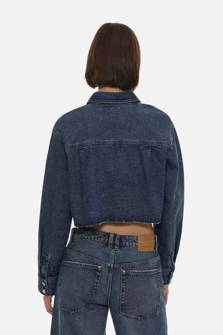 Cropped denim shirt - Image 2